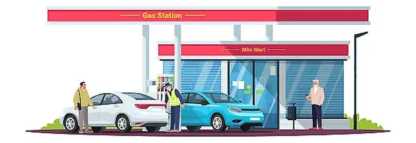 High-volume interstate gas station